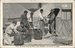 Army Recruits Drawing Their First Supplies, On Arrival at Camp Army Recruits Drawing Their First Supplies, On Arrival at Camp