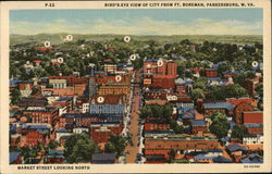 Bird's Eye View of City from Ft. Boreman Parkersburg, WV Postcard Postcard Postcard