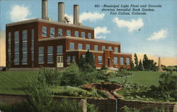 Municipal Light Plant and Grounds Showing Beautiful Rock Garden Postcard