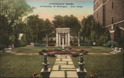 University of Michigan - Architectural Garden Ann Arbor, MI Postcard Postcard Postcard