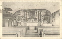 Interior of Old Mission Church, Madeline Island La Pointe, WI Postcard Postcard Postcard