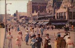 Strolling Along the World Famous Boardwalk Atlantic City, NJ Postcard Postcard Postcard