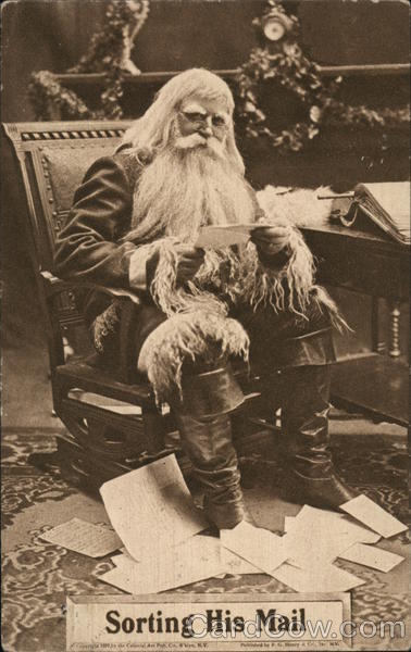 Sorting His Mail Santa Claus