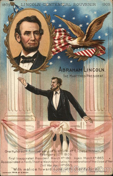 Lincoln Centennial Souvenir E. Nash Presidents