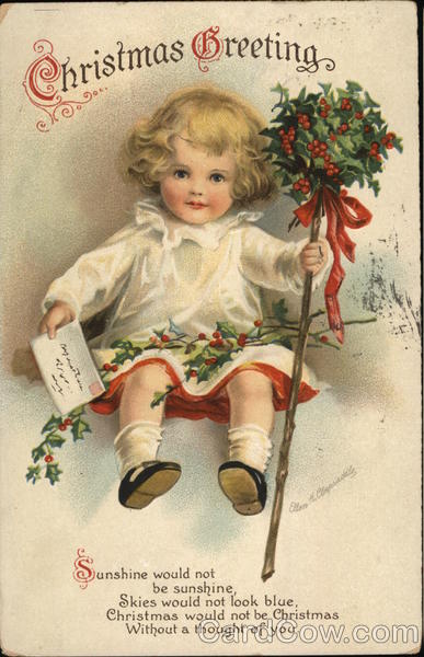 Christmas Greeting Ellen Clapsaddle Children