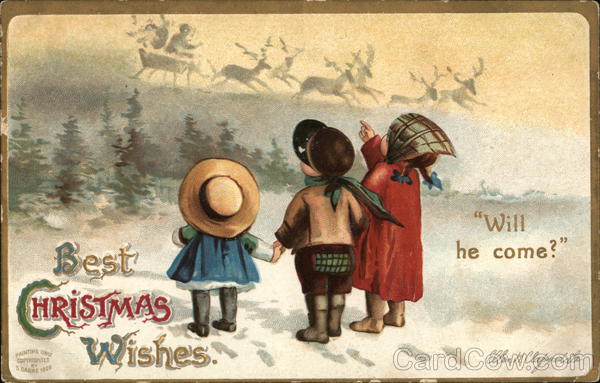 Best Christmas Wishes Children Postcard