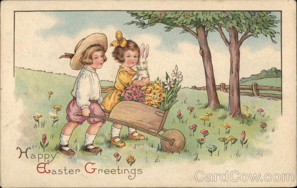 Happy Easter Greetings With Children