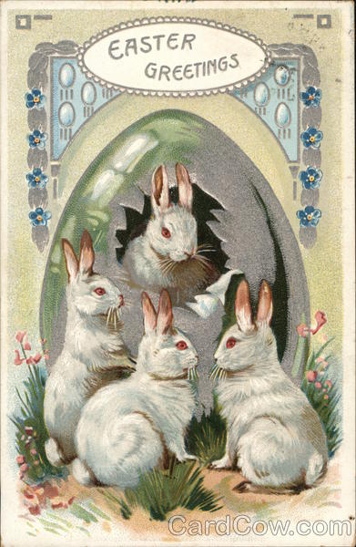 Easter Greetings With Bunnies