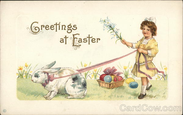 Greetings At Easter With Bunnies
