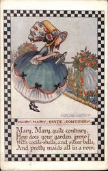 Mary, Mary, Quite, Contrary Nursery Rhymes Postcard Postcard