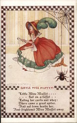 Little Miss Muffet Postcard