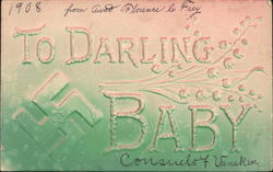 Baby Announcement with Swastika Postcard