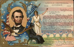 Lincoln Centennial Souvenir President's Day Postcard Postcard Postcard