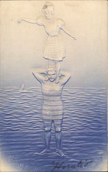 Standing on His Shoulders Postcard