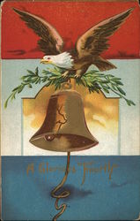 A Glorious Fourth - Eagle and Liberty Bell Postcard