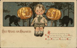 Best Wishes for Halloween Postcard
