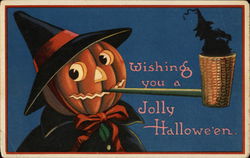 Wishing You A Jolly Halloween Postcard