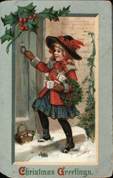 Christmas Greetings Children Postcard Postcard Postcard