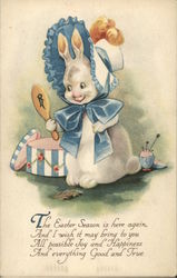 Happy Easter With Bunnies Postcard Postcard Postcard