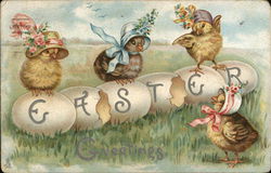 Easter Chicks With Chicks Postcard Postcard Postcard