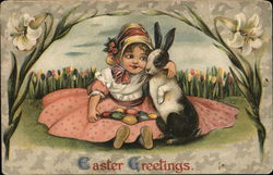 Easter Greetings With Children Postcard Postcard Postcard