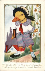 Duckling in Schoolboy Clothing Postcard