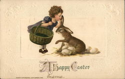 A Happy Easter With Children Postcard Postcard Postcard