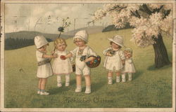 Frohliche Ostern With Children Postcard Postcard Postcard