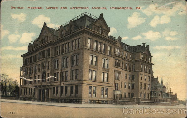 German Hospital, Girard and Corinthian Avenues Philadelphia Pennsylvania