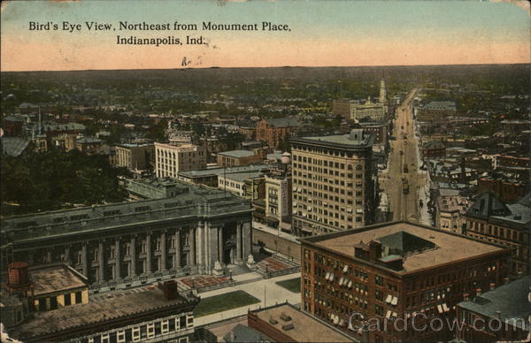 Bird's Eye View, Northeast from Monument Place Indianapolis