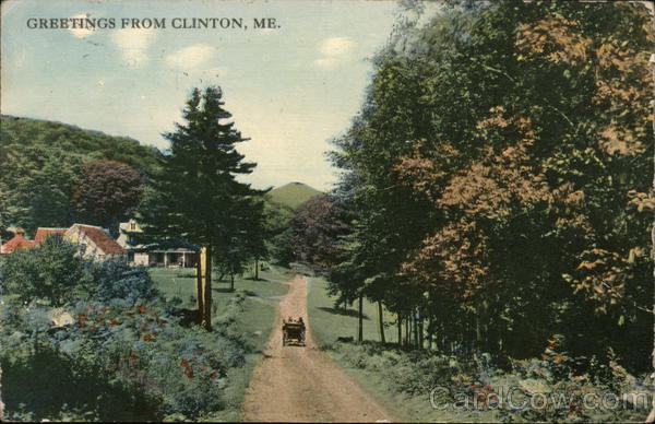 Greetings Clinton, ME Postcard