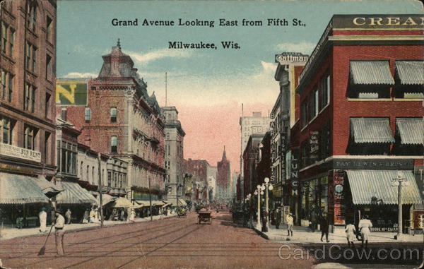 Grand Avenue Looking East from Fifth St. Milwaukee Wisconsin