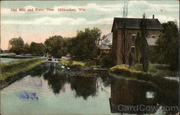 Old Mill and Race, Near Milwaukee, Wis. Wisconsin