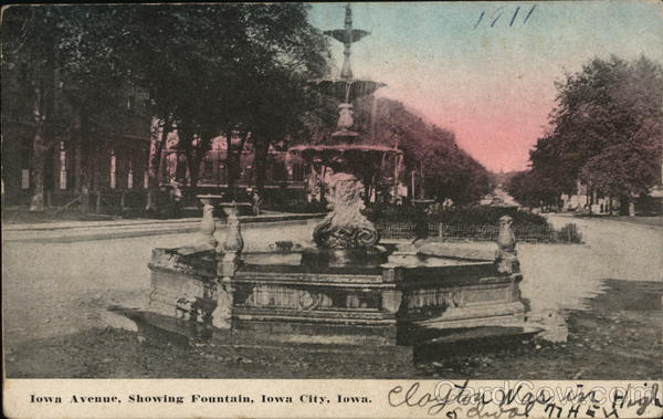 Iowa Avenue, Showing Fountain Iowa City