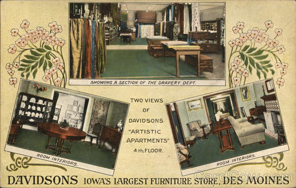 Davidsons Iowa S Largest Furniture Store Des Moines Ia Postcard