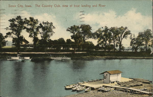 The Country Club, View of Boat Landing and River Sioux City Iowa