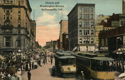 Illinois and Washington Streets Postcard