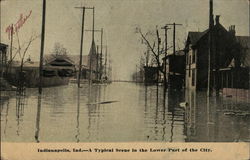 A Typical Scene in the Lower Part of the City Indianapolis, IN Postcard Postcard Postcard