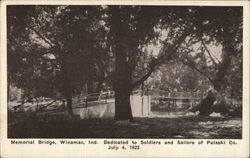 Memorial Bridge Winamac, IN Postcard Postcard Postcard