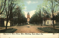 Approach to Notre Dame, Main Building Postcard