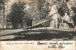 Entrance to Island Park Elkhart, IN Postcard Postcard Postcard
