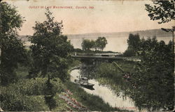 Outlet to Lake Maxinkuckee Culver, IN Postcard Postcard Postcard