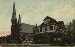 St. Monica's Catholic Church and Parochial Reisdence Postcard