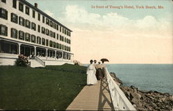 In Front of Young's Hotel York Beach, ME Postcard Postcard Postcard