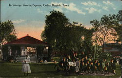 In George Greene Square, Cedar Rapids, Iowa Postcard