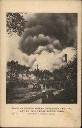 Douglas Starch Works, Explosion and Fire Cedar Rapids, IA Postcard Postcard Postcard