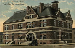 Post Office Davenport, IA Postcard Postcard Postcard