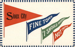 Fine Town, I Should Worry, Not Here on Flags Postcard