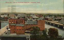 Bird's-Eye View of Business Districts Waterloo, IA Postcard Postcard Postcard