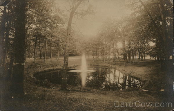 Fountain in Park Pond Wellesley Massachusetts